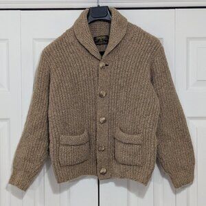 Tundra Wool and Suede Cardigan - beige/brown - XS
